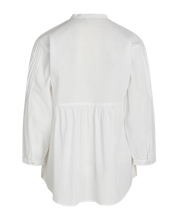 Load image into Gallery viewer, Noa Noa pin tucked tunic style blouse pure white cotton.