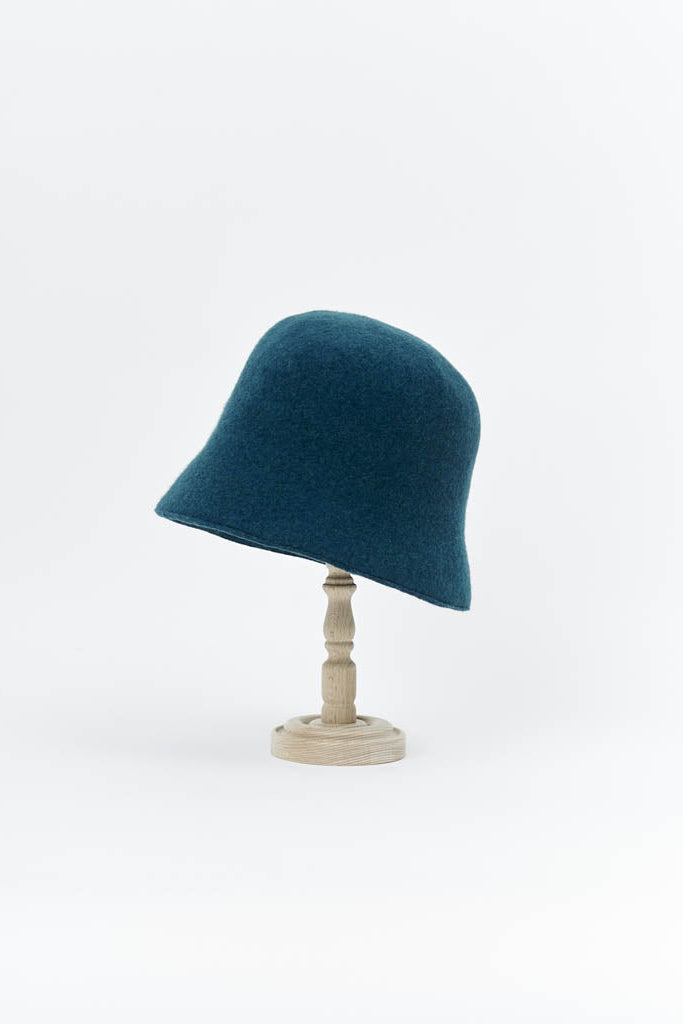 PCNQ pure wool teal green Bella cloche bucket hat.