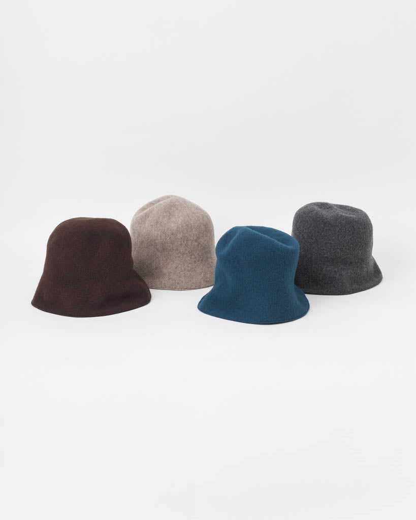 PCNQ pure wool Bella cloche bucket hats.