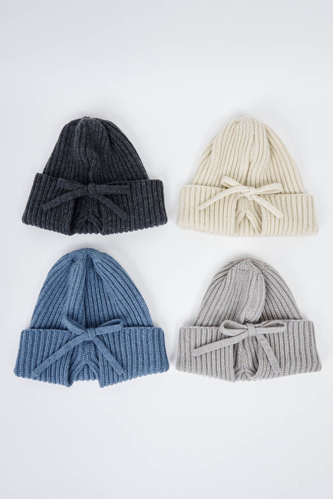 PCNQ pure wool rib beanie bonnet.