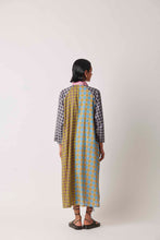 Load image into Gallery viewer, Yavi cotton gingham shirt dress in multi coloured panels.