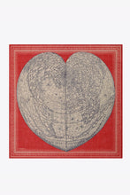 Load image into Gallery viewer, Inoui Editions Mappemonde wool carre in red.