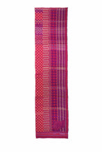 Load image into Gallery viewer, Letol made in France organic cotton jacquard scarf in Casimir houndstooth design in azalees, deep magenta pink.