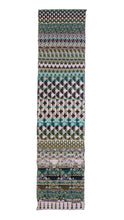 Load image into Gallery viewer, Letol organic cotton jacquard scarf in Ziggy colvert mallard duck teal green and brown.