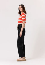 Load image into Gallery viewer, Nancybird high waisted straight leg Harriet pant in black.