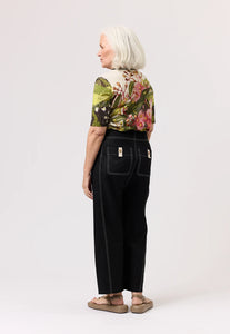 Nancybird high waisted straight leg Harriet pant in black.