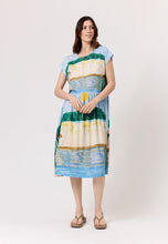 Load image into Gallery viewer, Nancybird Tathra dress in cotton jersey in lagoon print.