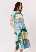 Load image into Gallery viewer, Nancybird Tathra dress in cotton jersey in lagoon print.