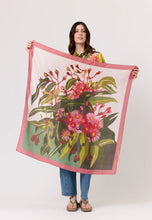 Load image into Gallery viewer, Nancybird silk square scarf with flowering gum print.