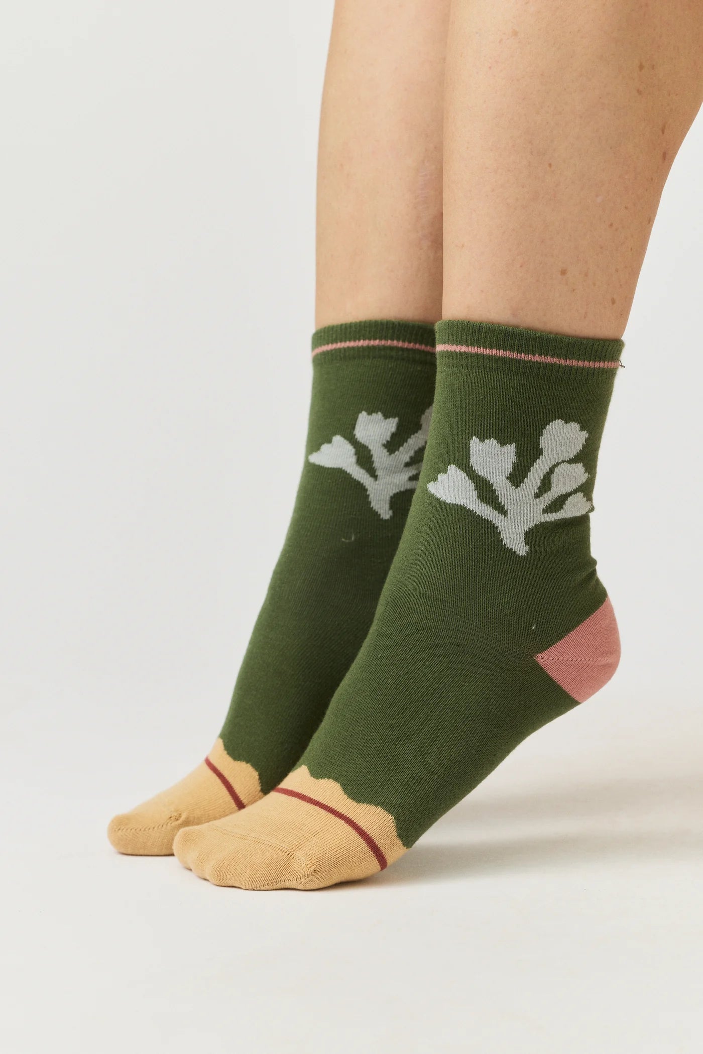 Nancybird Blossom cotton crew socks.