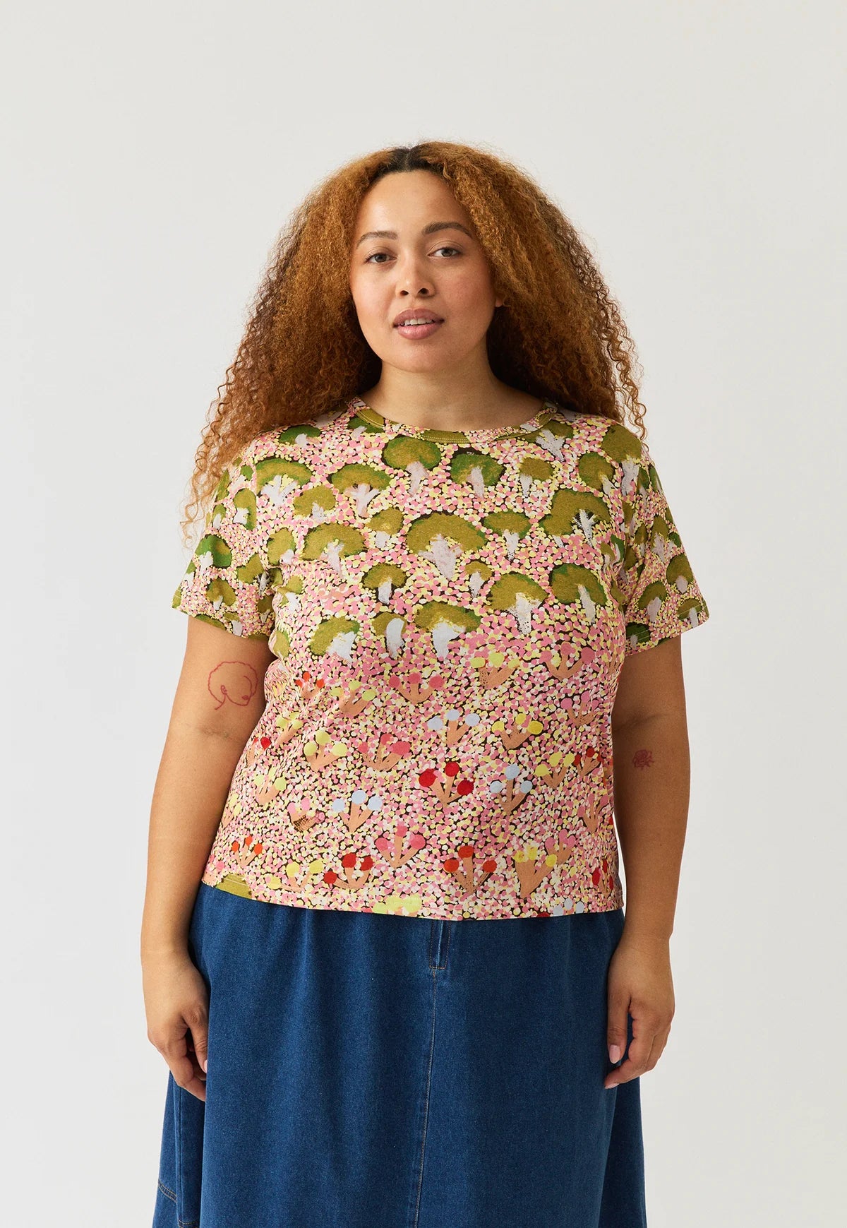 Nancybird Apollo organic cotton tshirt featuring View of Country artwork print.
