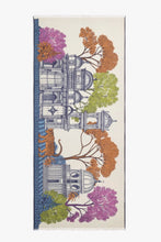 Load image into Gallery viewer, Inoui Editions fine wool scarf Mirage fantastical architectural landscape in multicolours.