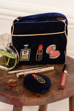 Load image into Gallery viewer, My Doris hand beaded cosmetics purse velvet purse with perfume, lipstick and blush.