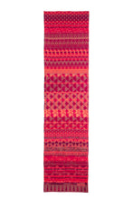 Load image into Gallery viewer, Letol organic cotton jacquard scarf in Ziggy coulis pink and red berry tones.