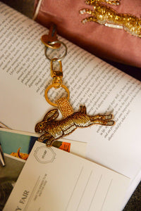 My Doris hand beaded golden hare keyring.