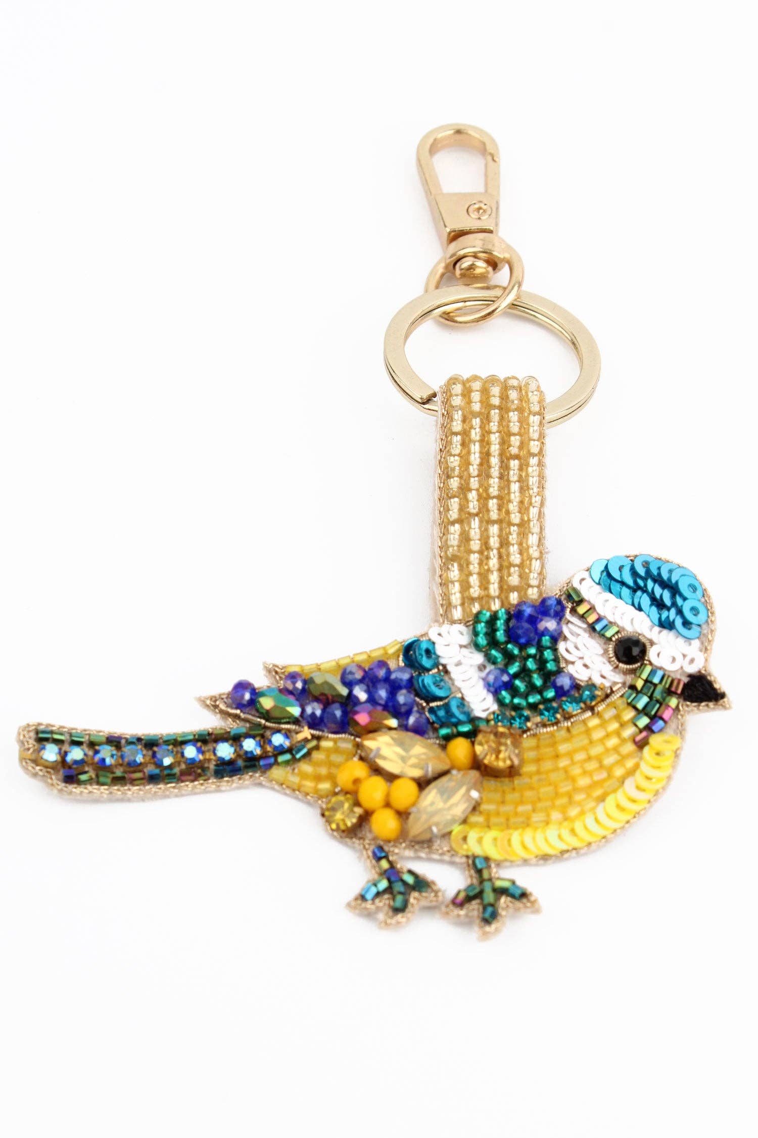 My Doris beaded blue tit bird keyring.