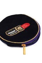 Load image into Gallery viewer, My Doris lipstick pouch, handbeaded on velvet.