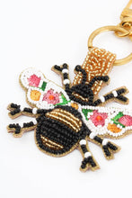 Load image into Gallery viewer, My Doris beaded flower bee keyring.