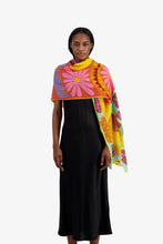 Load image into Gallery viewer, Inoui Editions Mangrove pastel colourful tropical scene on cotton scarf.