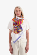 Load image into Gallery viewer, Inoui Editions cotton scarf Galapagos colourful shells on white.