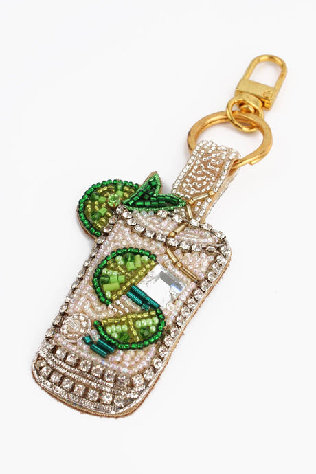 My Doris hand beaded mojito charm keyring.