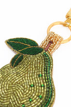 Load image into Gallery viewer, My Doris handbeaded green pear keyring.