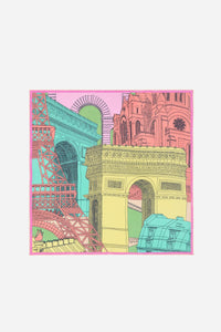 Inoui Editions Paris scarf carre square in pastel.