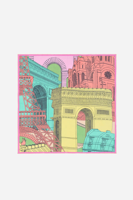 Inoui Editions Paris scarf carre square in pastel.