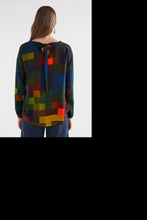 Load image into Gallery viewer, Elk Emmi long sleeve round neck top in multi colour box print.
