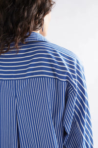 Elk Ligne blue and white stripe long sleeved shirt.