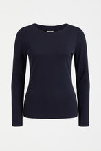 Load image into Gallery viewer, Elk Grej top lightweight merino wool knit long sleeve top in dark navy blue.