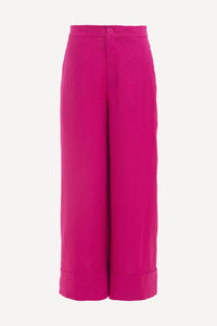 Elk the Label Anneli pants in bright pink French linen.