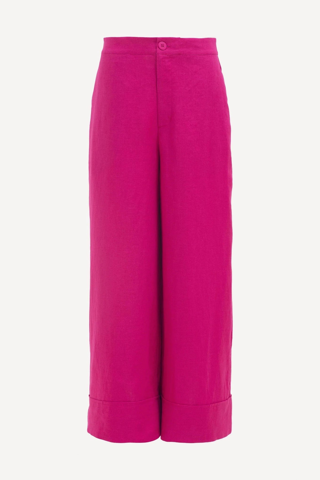 Elk the Label Anneli pants in bright pink French linen.
