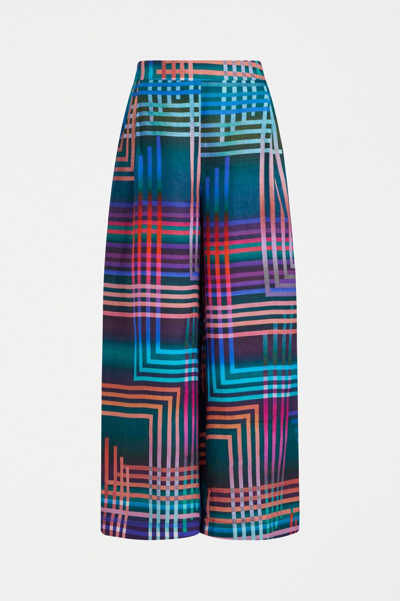 Elk Ilona pant wide leg linen pant in signature cololurful stripes Ligheten print.