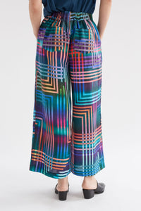 Elk Ilona pant wide leg linen pant in signature cololurful stripes Ligheten print.