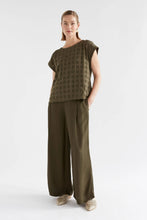 Load image into Gallery viewer, Elk Grid burnout top in olive green.