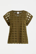 Load image into Gallery viewer, Elk Grid burnout top in olive green.