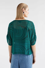 Load image into Gallery viewer, Elk Krava sheer top in viscose Malachite print.