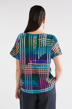 Load image into Gallery viewer, Elk Eryn short sleeved top in signature Ligheten print of colourful stripes.