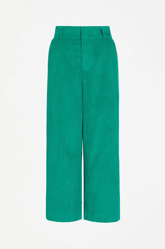 Elk Rhes organic cotton corduroy wide leg pants in island green.