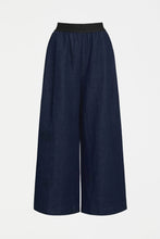 Load image into Gallery viewer, Elk Njolle indigo denim pant with contrast elastic waist.