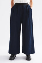 Load image into Gallery viewer, Elk Njolle indigo denim pant with contrast elastic waist.