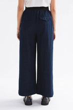 Load image into Gallery viewer, Elk Njolle indigo denim pant with contrast elastic waist.