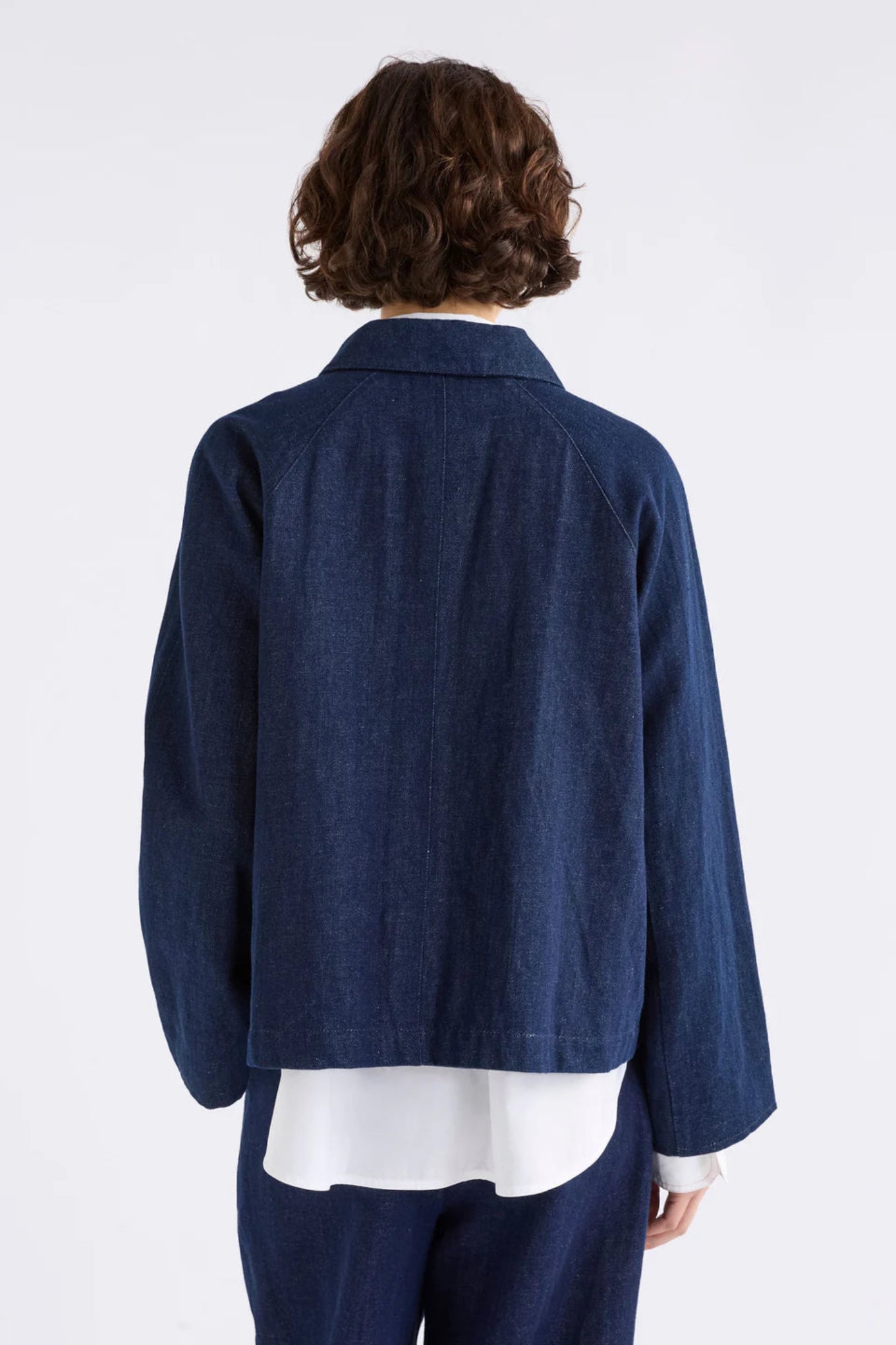 Elk Decla denim jacket cotton and linen blend.