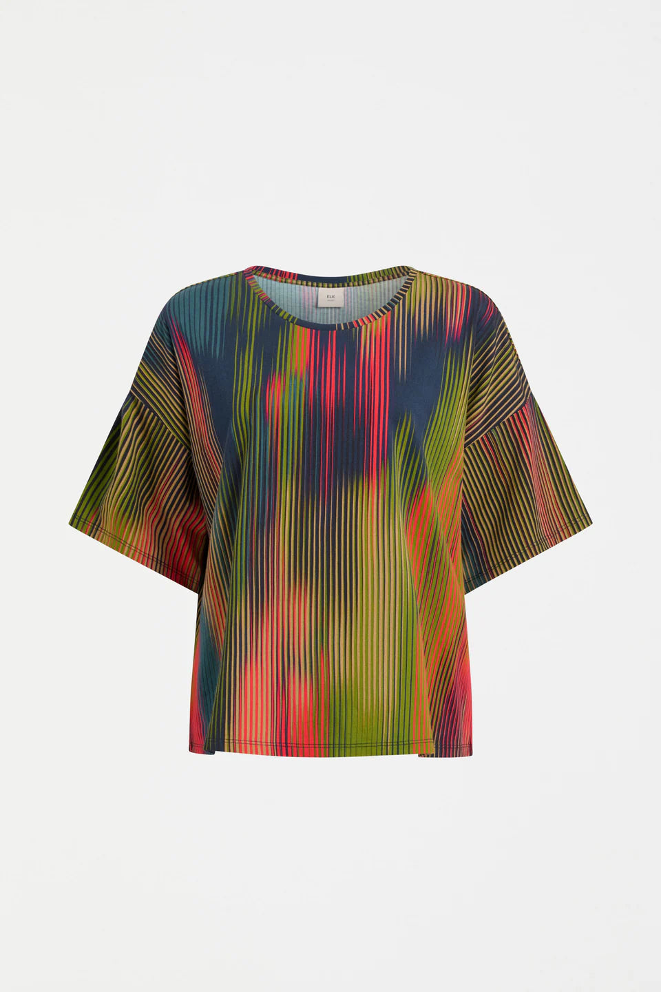 Elk Kyla multi-colour stripe organic cotton tshirt.