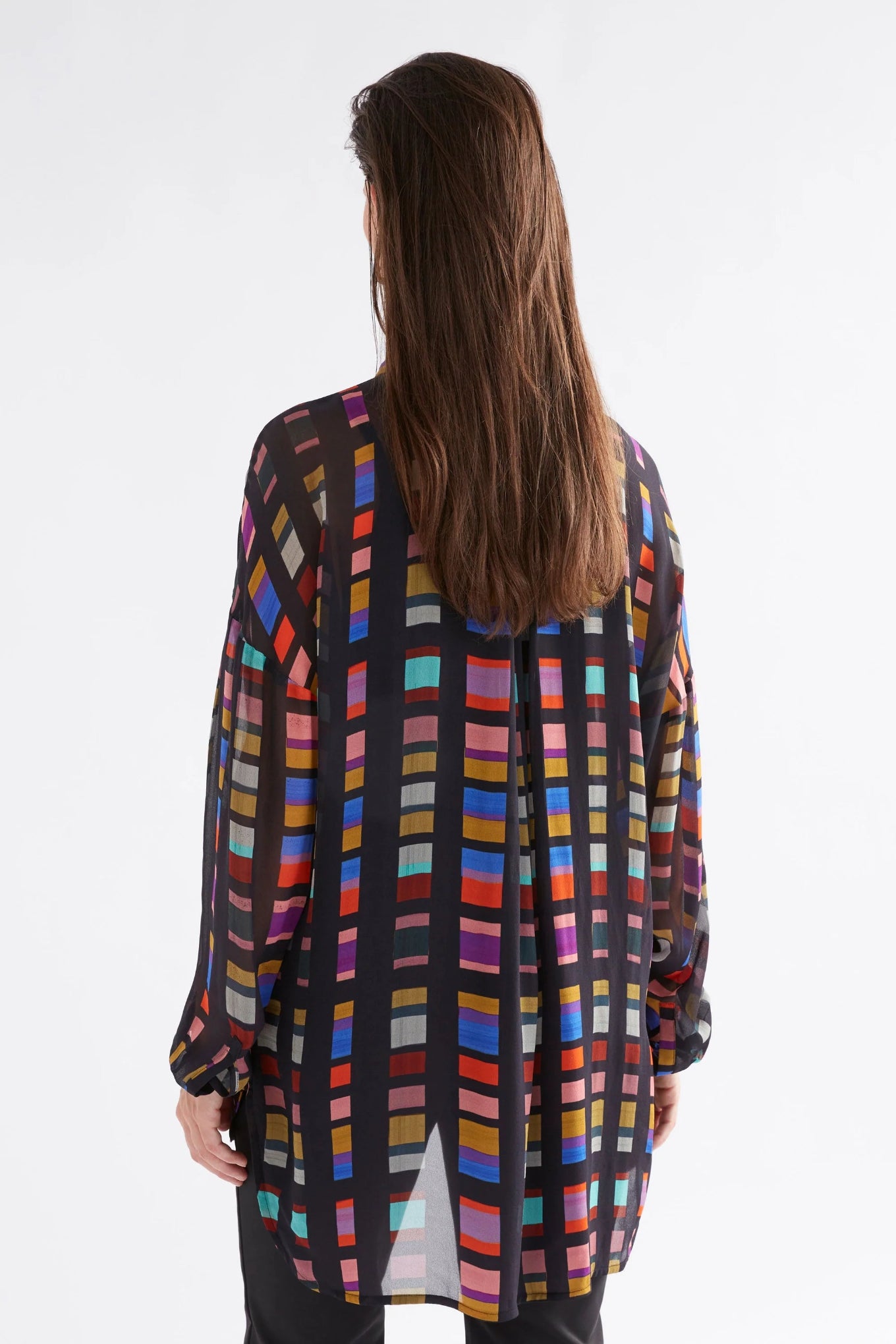 Elk Eir sheer shirt in Tessela print.