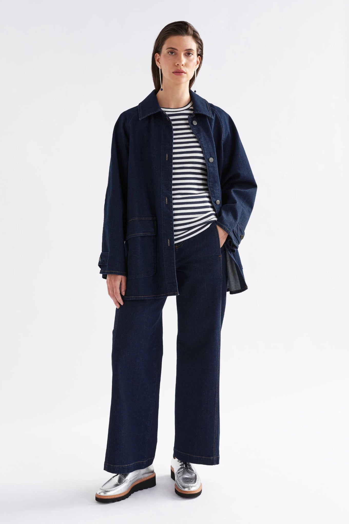 Elk Myes jacket dark denim A-line
