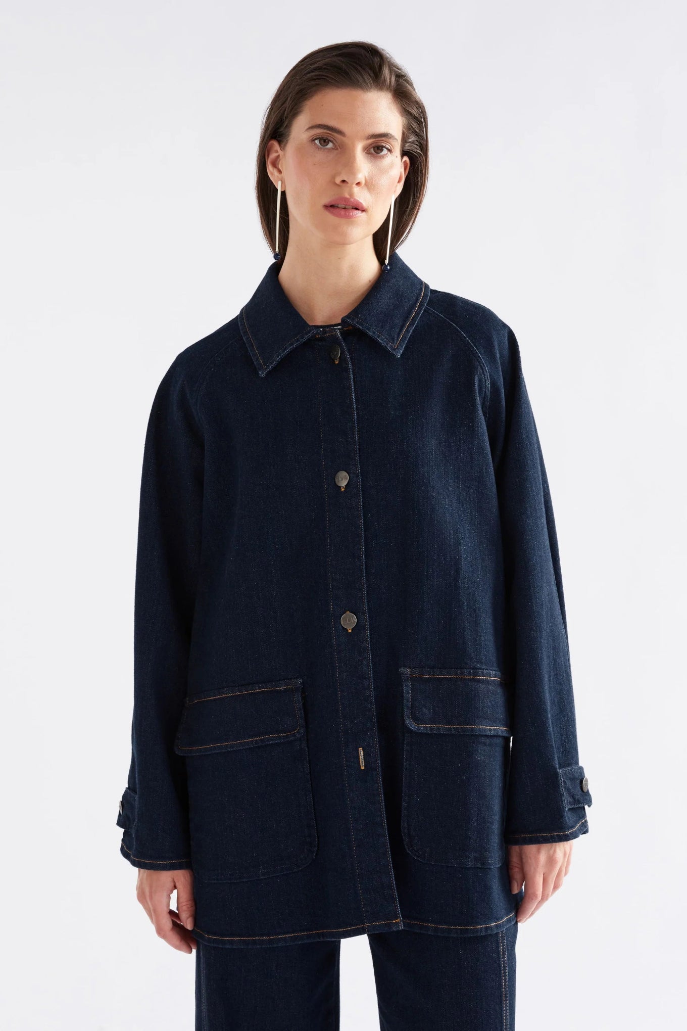 Elk Myes jacket dark denim A-line