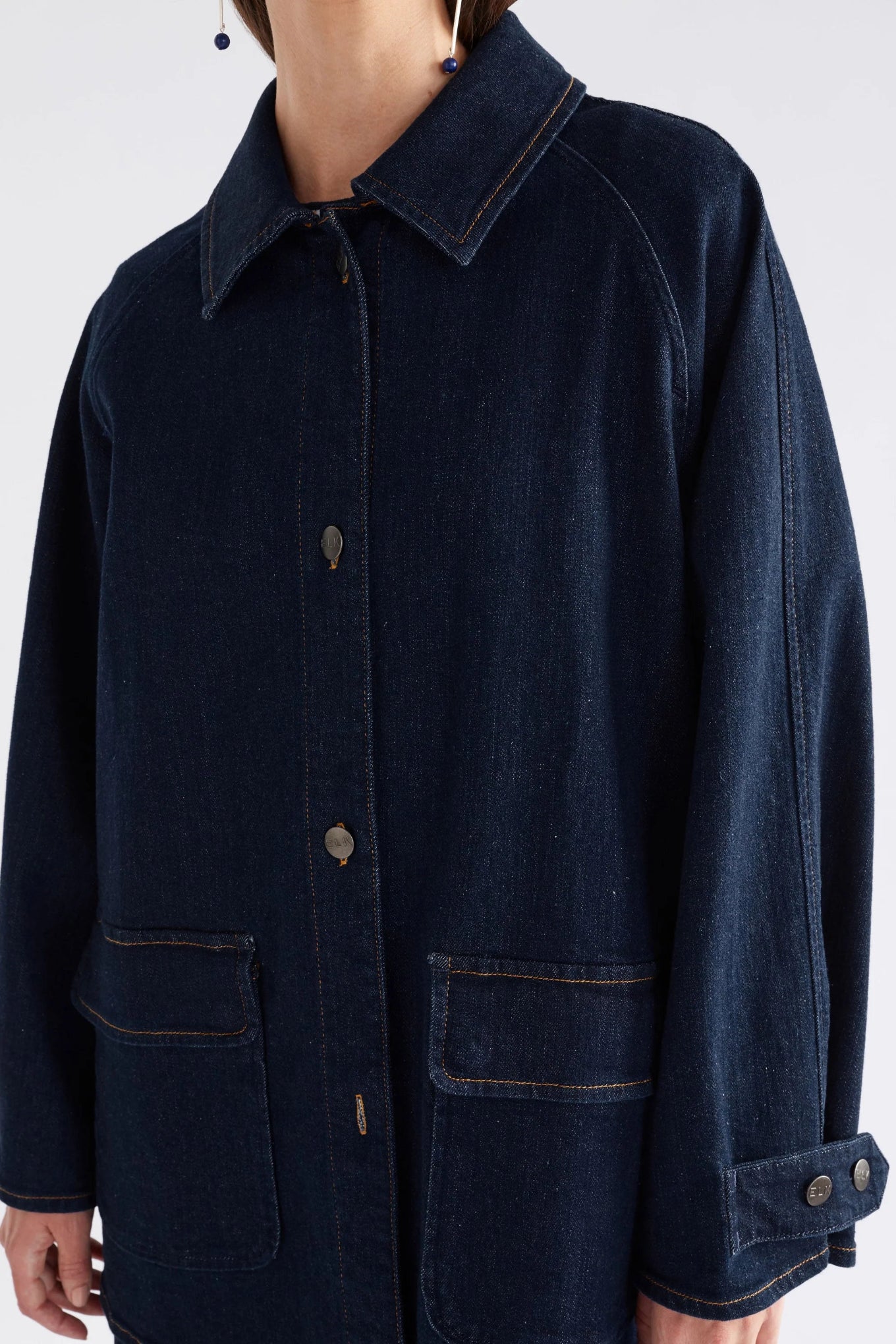 Elk Myes jacket dark denim A-line