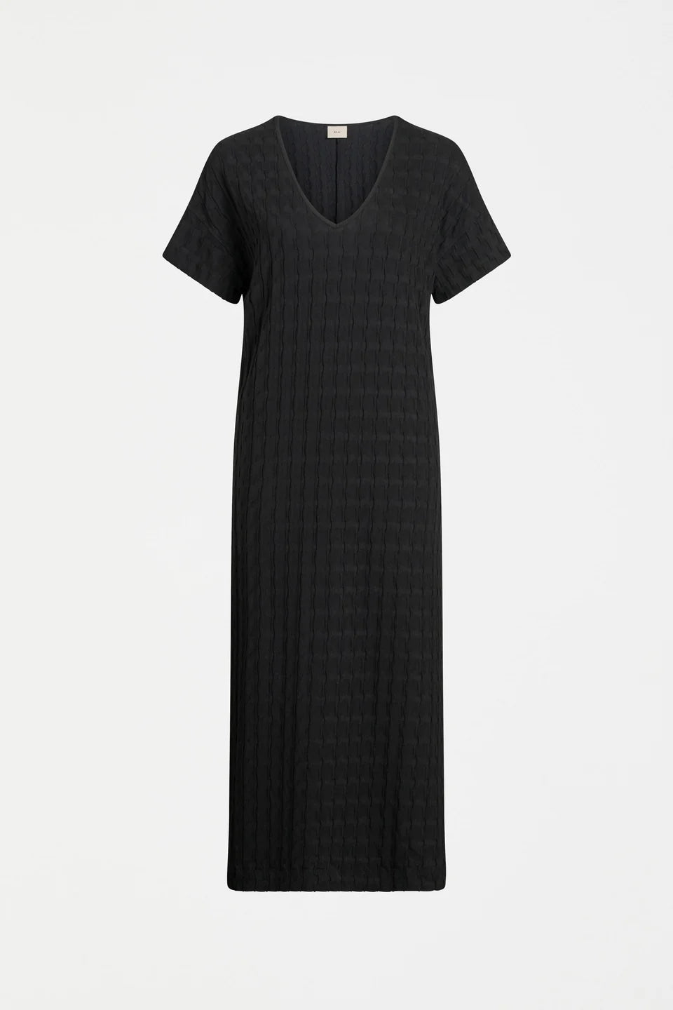 Elk Orta t-shirt dress organic cotton textured in black.